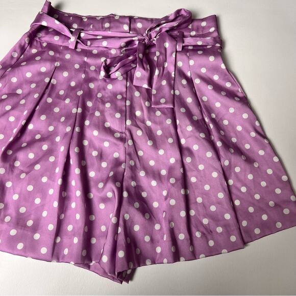 Zara’s Women High Waisted Polka Dot  Belted Style Shorts Sz S - Picture 2 of 9